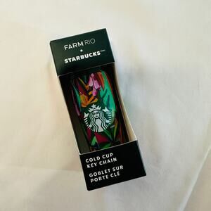 NIB FARM Rio x Starbucks Banana Leaves Cold Cup Tumbler Key Chain